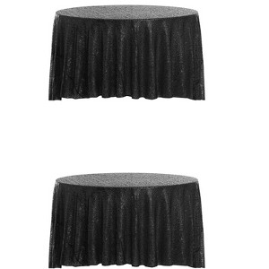 Unique Bargains Polyester Sequin Round Tablecloth for Dining Room Parties Dances 2 Pcs - 1 of 4