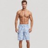Anna-Kaci Swim Men's Tropical Print Swim Trunks with Adjustable Drawstring Waist and Cargo Pocket Detail - 2 of 4