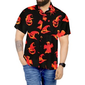 LA LEELA Mens Hawaiian Short Sleeve Button Down Shirt Men's Halloween Costumes Summer Shirt Casual Beach Vacation Shirts for Men Funny - 1 of 4