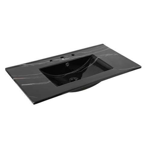 JONATHAN Y Ancillary 3-Hole Classic Contemporary Rectangular Ceramic Single Sink Basin Vanity Top - image 1 of 4