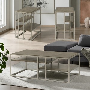 3-Piece Poplar & Acacia Coffee Table Set - 1 of 4