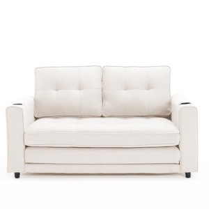 TiramisuBest 3-in-1 Upholstered Futon Sofa Convertible Sofa bed, Modular Sectional Sofa with Storage, Sideboard Buffet Style Design for Livi - 1 of 4
