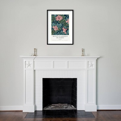 Motif Classique II Black Wood Framed Floral Wall Art Print