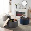 Spassway Modern 26"W x 26"D x 16"H Multi Functional Woven Rattan Pouf Ottoman Perfect for Cozy Living Room - 3 of 4