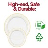 Smarty Had A Party 10.25" Clear w/ Gold Edge Rim Plastic Dinner Plates - 120 pcs - 3 of 4