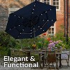 Sunnydaze 3-Tier Outdoor Patio Umbrella with Polyester Canopy, Solar LED Lights, Push Button Tilt and Crank - 10' - Navy - 4 of 4