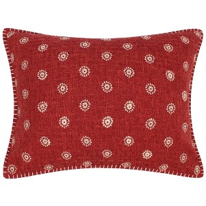 Emel Red Embroidered Whipstitch Pillow - Levtex Home - 1 of 1