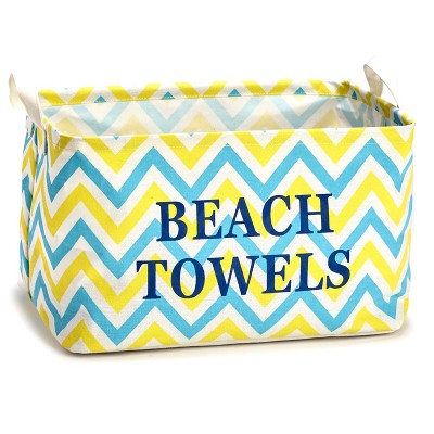 Lakeside Multicolor Beach Towels Storage Tote for Indoors with Carrying Handles