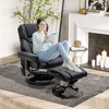 Faux Leather Massage Recliner Chair with Ottoman, 10-Point Vibration, Remote Control, and 360¡ã Swivel Wood Base - 2 of 4