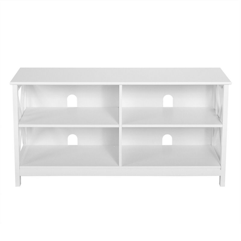 Costway TV Stand Entertainment Media Center for TV's up to 55'' w/ Storage Shelves Brown/Gray/White, 5 of 11