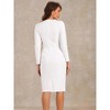 Allegra K Women's Round Neck Bracelet Sleeve Peplum High Waist Work Office Pencil Dress - 4 of 4