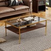 NicBex Modern Rectangle Coffee Table with Glass Top and Metal Legs for Living Room - 4 of 4