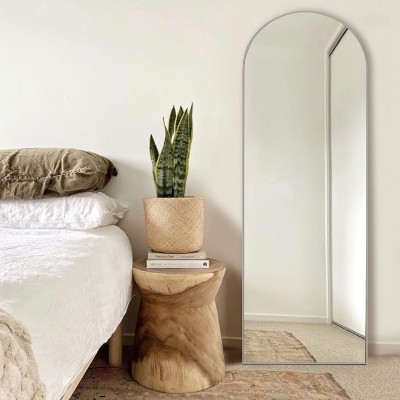 Caroline 64"×21" Floor Mirror, Standing Mirror Smooth Arched Top Mirror, Bedroom Living Room Wall Mirror-The Pop Home