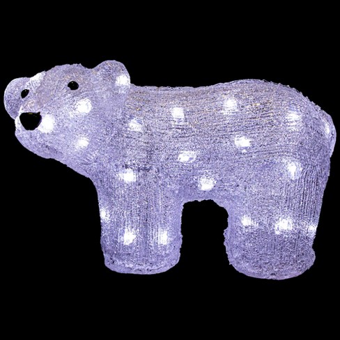 Northlight Lighted Commercial Grade Acrylic Polar Bear Outdoor Christmas Decoration - 13.5"- Polar White LED Lights - image 1 of 4