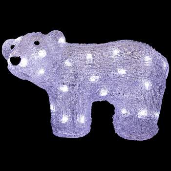 Northlight Lighted Commercial Grade Acrylic Polar Bear Outdoor Christmas Decoration - 13.5"- Polar White LED Lights