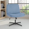 MAYEERTY Chair Armless Criss Cross Office Chair Vanity Chair for Home Office Blue - 3 of 4