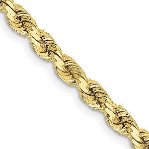 Black Bow Jewelry 3.75mm 10K Yellow Gold Solid Diamond Cut Rope Chain Necklace - 1 of 4