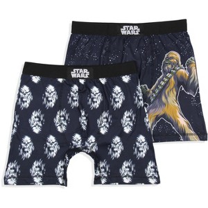 Star Wars Mens' 2 Pack Chewbacca Boxers Underwear Boxer Briefs Black - 1 of 4