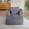 CENGHU Corduroy Upholstered Sofa Couch, Bean Bag Chair, Sponge Sectional Sofa Lounge Chair with Ottoman, Single Sofa Sleeper Chair - 3 of 4