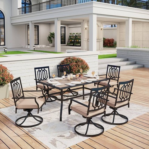 9 piece outdoor discount dining set with umbrella