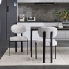 PexFix Modern Dining Room Chairs Set of 2 Mid-Century Upholstered Boucle Kitchen Dining Chairs Accent Side Chairs with Black Metal Legs Beige - 4 of 4