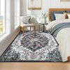 Machine Washable Floral Rugs for Living Room Bedroom, Soft Non Slip Throw Carpet for Kitchen Dining Room, Ultra Thin Floor Cover - 3 of 4