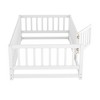 CAVINAS Twin Size Wood Montessori Bed,Modern Floor Bed with Fence and Door,Toddler Bed for Bedroom,White - 4 of 4