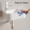 SEVOBAL Bathroom Sinks Rectangular Wall Mount Ceramic Basin Modern Floating Design for Home and Office Use, White, 17.4"*13.4"*7.7" - 3 of 4