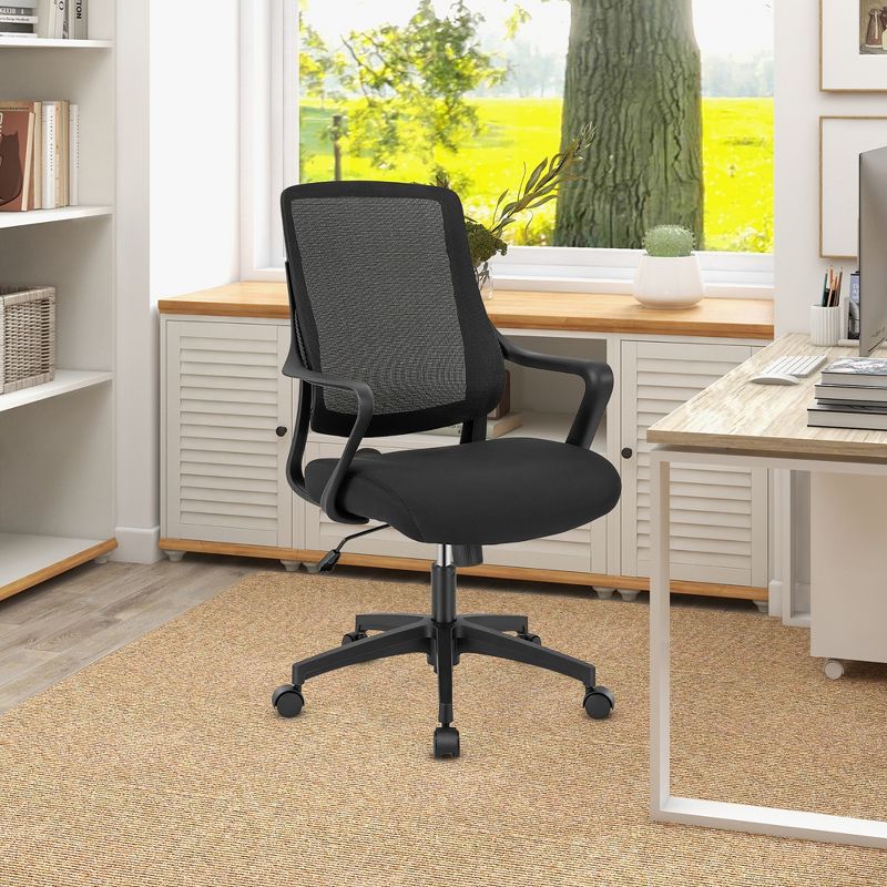 Costway Ergonomic Office Chair Height-adjustable Breathable Mesh Chair w/ Armrest, 4 of 12