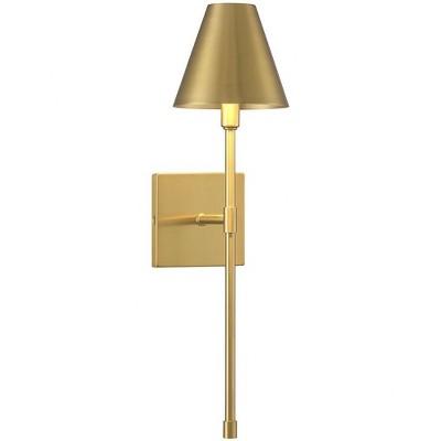 Warm Brass Dimmable Metal Shade Wall Sconce