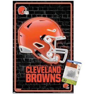 Trends International NFL Cleveland Browns - Neon Helmet 24 Unframed Wall Poster Prints - 1 of 4