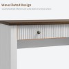 Fluted Home Office Desk Storage, 54" Modern Executive Desk with Charging Station, Wooden Computer Writing Desk with File Drawers for Study Room - 4 of 4