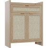 TackView 1SET BP/MDF Rattan Woven 2-Door 1-Drawer Thick Board Shoe Cabinet with Stylish Storage - 4 of 4