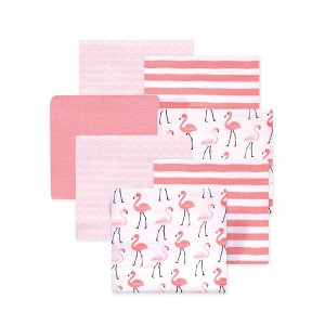 Little Treasure Hudson Baby Girls Cotton Poly Flannel Receiving Blankets 7Pk Multipack - 1 of 2
