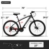 RISOKEYS 27 Inch Adult Mountain Bike,21 Speed and Suspension Fork, Aluminum Frame & Disc Brake,for Trail,City Commuting,Black - 3 of 4