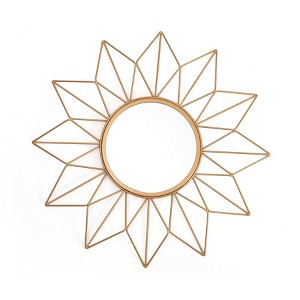 Brewster Narci Gold Floral Wall Mirror: 24-in Round Iron Frame, No Assembly, Wall Mount - 1 of 4