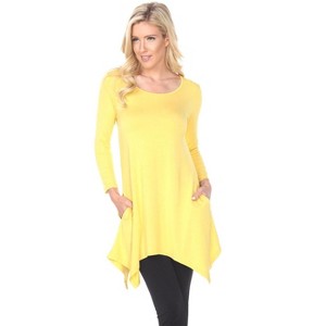 Women's 3/4 Sleeve Makayla Tunic Top with Pockets - White Mark - 1 of 3