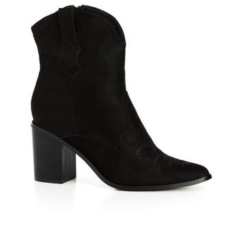 Women's Wide Fit Elodie Mid Boot - black |   CITY CHIC