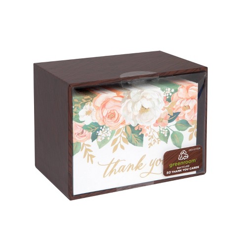 50ct Blank Thank You Cards Floral : Target