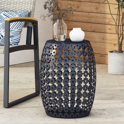 CAVINAS Outdoor Round Coffee Table, Element Design Outdoor Coffee Table, Small Outdoor Coffee Table for Patio, Garden