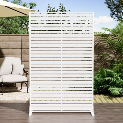 SEVOBAL Patio Decorative Screens 6 Piece Useful Plastic Patio Screen, Venetian Flower Design, Ideal for Yard, Garden, White, 45.47"*15.75"*72.05"