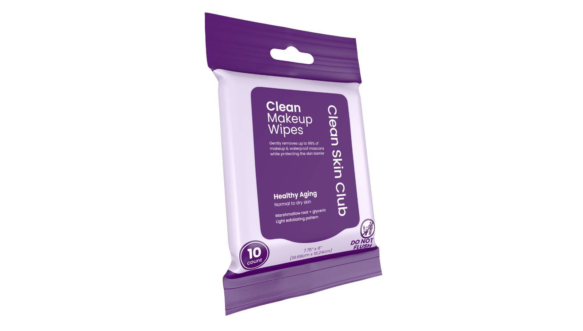 Clean Skin Club Makeup Facial Cleansing Wipes Healthy Aging - 10ct