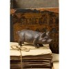 Slickblue Cast Iron Animal Figurine, Elephant or Pig Design, Decorative Table Accent, Rustic - 2 of 4
