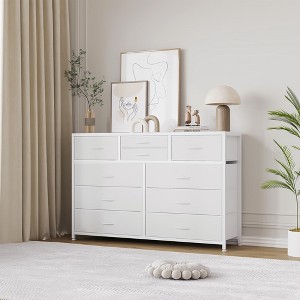 10-Drawer Dresser TV Stand, Small TV Cabinet with Metal Frame, Chest of Drawers - 1 of 4