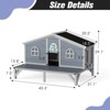 AZL1 Life Concept Pet Crates and Houses All Weather Indoor Outdoor Wooden Cat House with Play Pen, Lockable Doors, Gray, 43.31"*31.1"*29.13" - 3 of 4