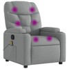 VidaXL Massage Recliner Chair Light Gray Fabric - 2 of 4