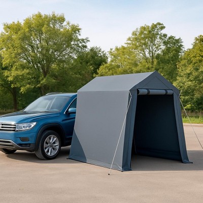 GustoWave Waterproof Outdoor Storage Shed Carport for Motorcycle, Garden Tools
