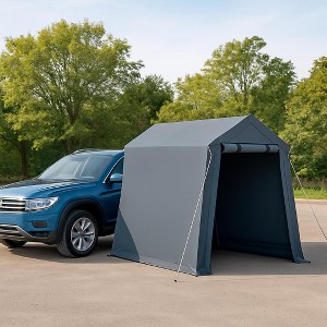 GustoWave Waterproof Outdoor Storage Shed Carport for Motorcycle, Garden Tools - 1 of 4