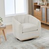 Airsurfer Modern Chenille Cushioned Metal Base 360° Swivel Chair, Upholstered Barrel Chair, 32.28" Wide - 2 of 4