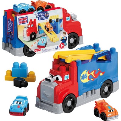 Mega Bloks First Builders Build & Race Rig Toy Blocks for Toddler - 19pc